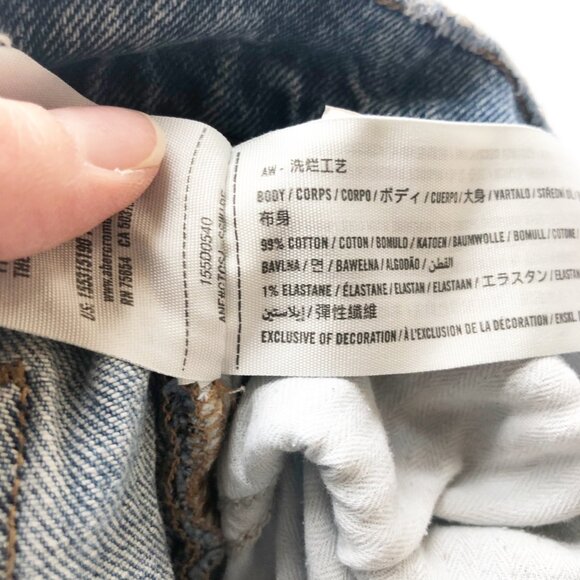 ABERCROMBIE High Rise Mom Jeans Ripped Distressed Straight Leg Womens 26 - Picture 6 of 11